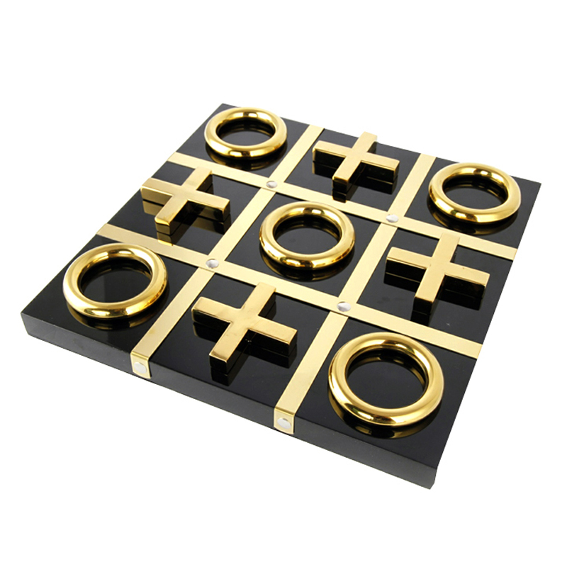 Игра Tic-tac-toe black Черный Глянцевое золото Игра Tic-tac-toe black Черный Глянцевое золото в Челябинске | Loft Concept
