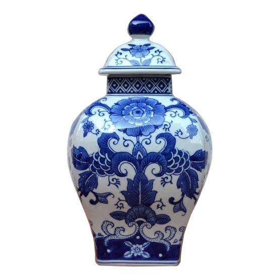 Ваза с крышкой Dark Blue Pattern Светло-голубой Ваза с крышкой Dark Blue Pattern Светло-голубой в Челябинске | Loft Concept