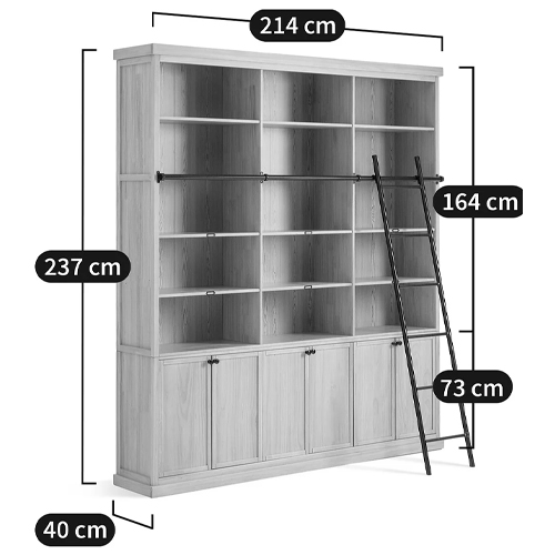 Книжный шкаф из массива сосны с металлической лестницей Burton Wood Cabinet Книжный шкаф из массива сосны с металлической лестницей Burton Wood Cabinet в Челябинске