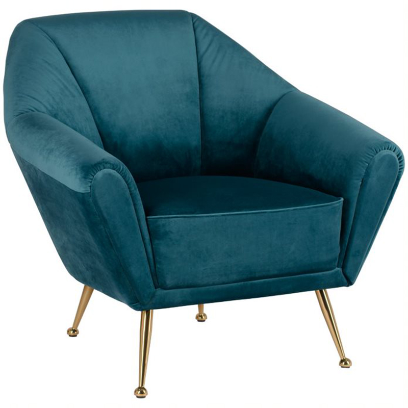 Кресло Brunner Chair blue Золотой Темно-синий Кресло Brunner Chair blue Золотой Темно-синий в Челябинске | Loft Concept