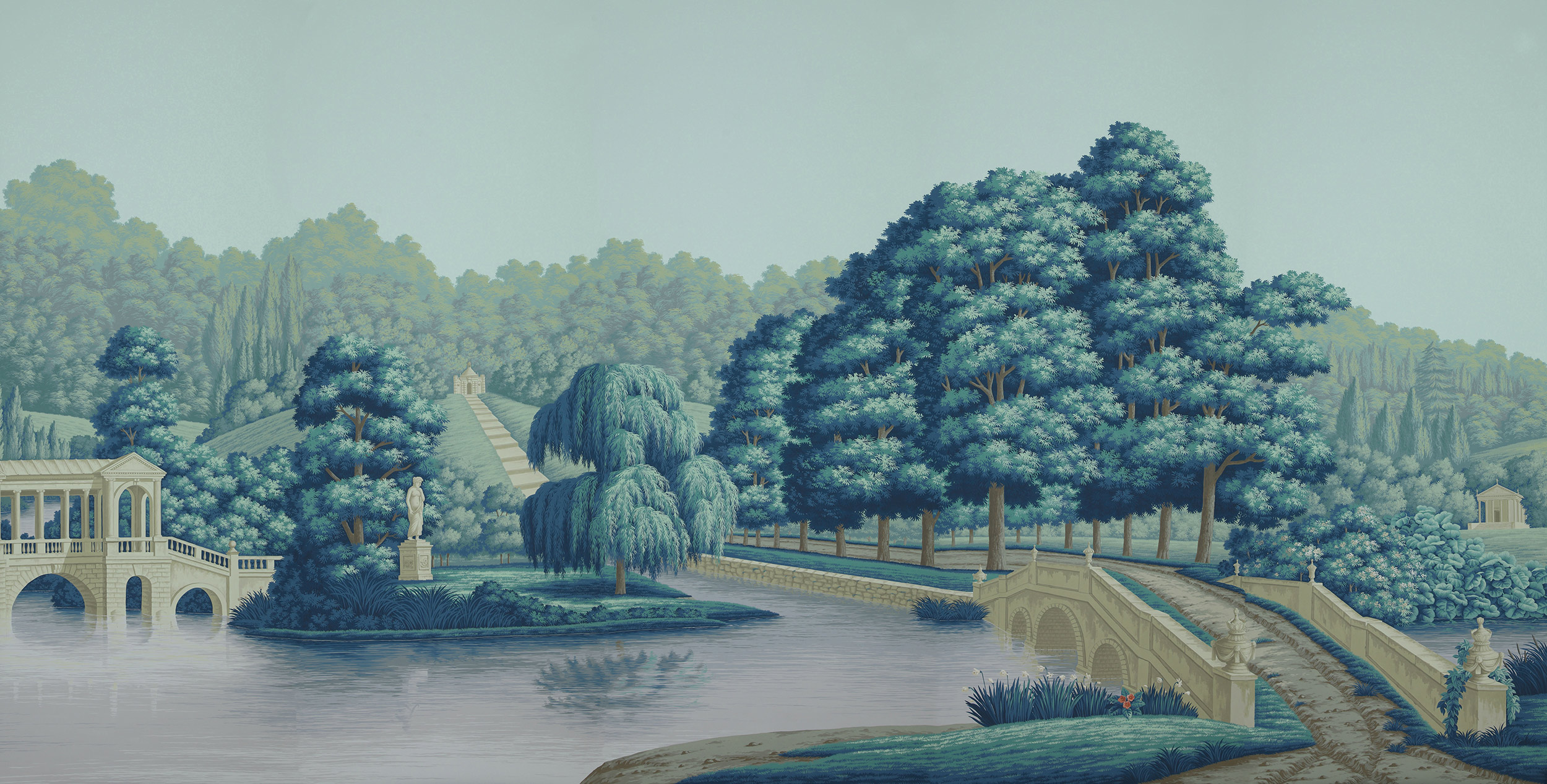 Обои ручная роспись English Landscape Special Colourway on scenic paper Обои ручная роспись English Landscape Special Colourway on scenic paper - постер Loft-Concept в Челябинске
