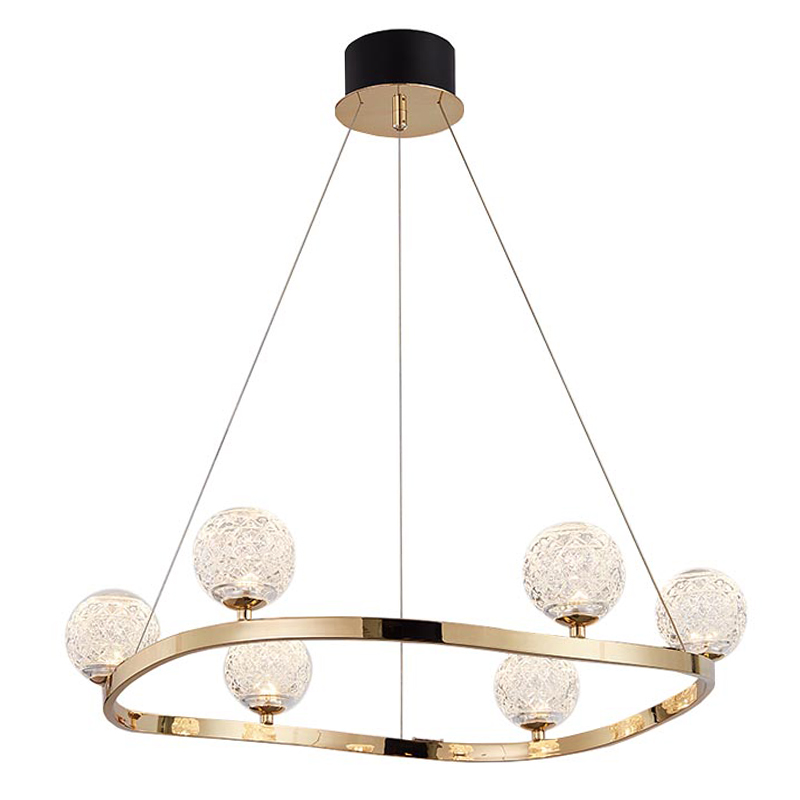 Люстра Aella Glass Balls Round Chandelier Золотой Прозрачный Люстра Aella Glass Balls Round Chandelier Золотой Прозрачный в Челябинске | Loft Concept