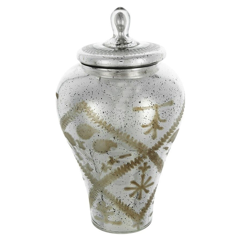 Ваза из стекла с крышкой и декоративными узорами Chinoiserie Ceramics Бежевый Античное зеркальное стекло Ваза из стекла с крышкой и декоративными узорами Chinoiserie Ceramics Бежевый Античное зеркальное стекло в Челябинске | Loft Concept