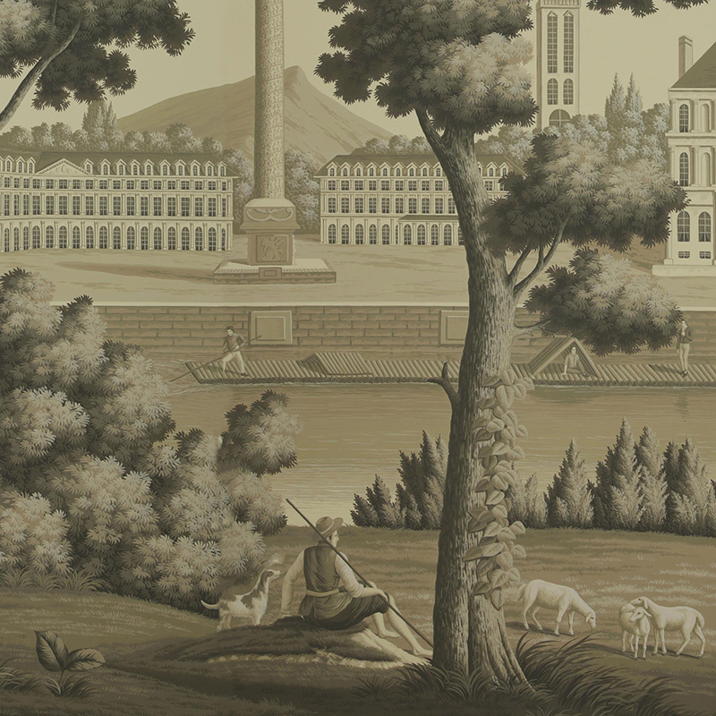 Обои ручная роспись Monuments of Paris Terre Foncée on scenic paper Обои ручная роспись Monuments of Paris Terre Foncée on scenic paper в Челябинске | Loft Concept