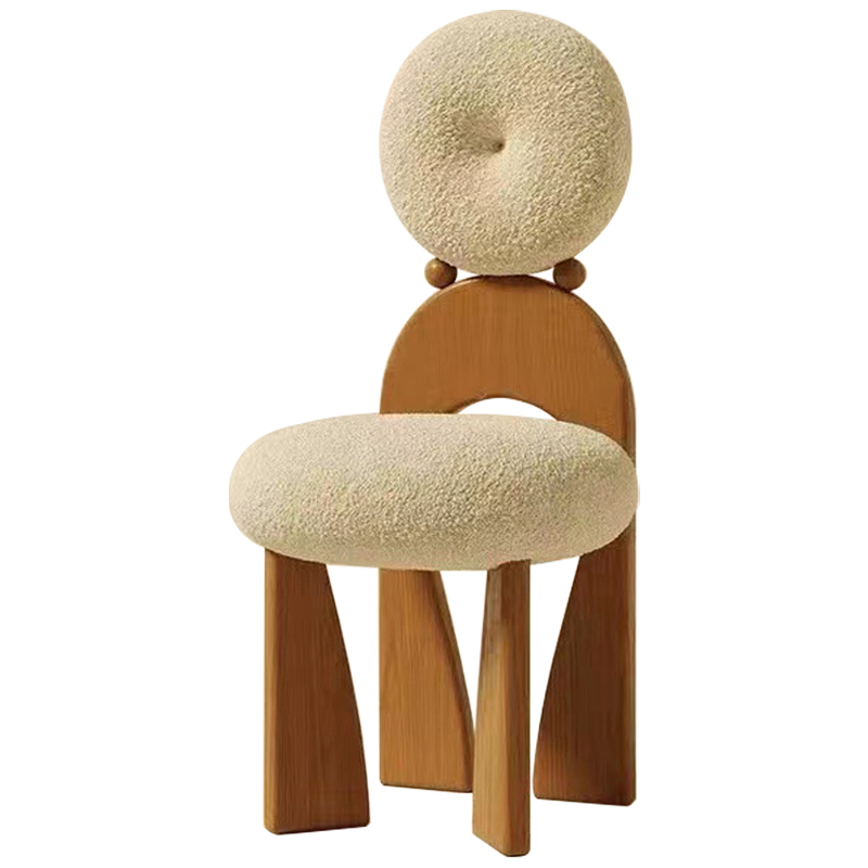 Стул Adem Boucle Wood Chair Молочный Древесина Стул Adem Boucle Wood Chair Молочный Древесина в Челябинске | Loft Concept