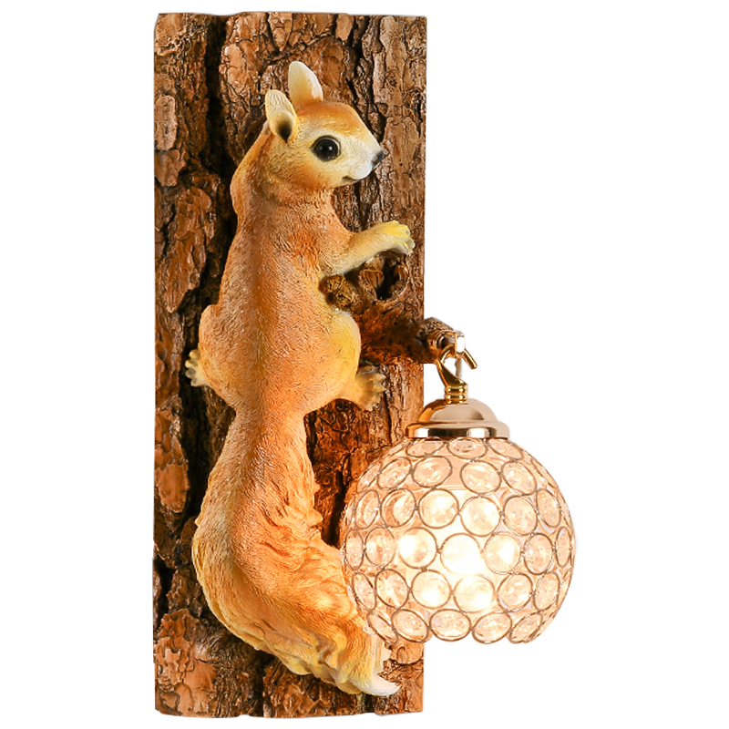 Бра для детской Белка на дереве Squirrel Wall Lamp Коричневый Оранжевый Латунь Бра для детской Белка на дереве Squirrel Wall Lamp Коричневый Оранжевый Латунь в Челябинске | Loft Concept
