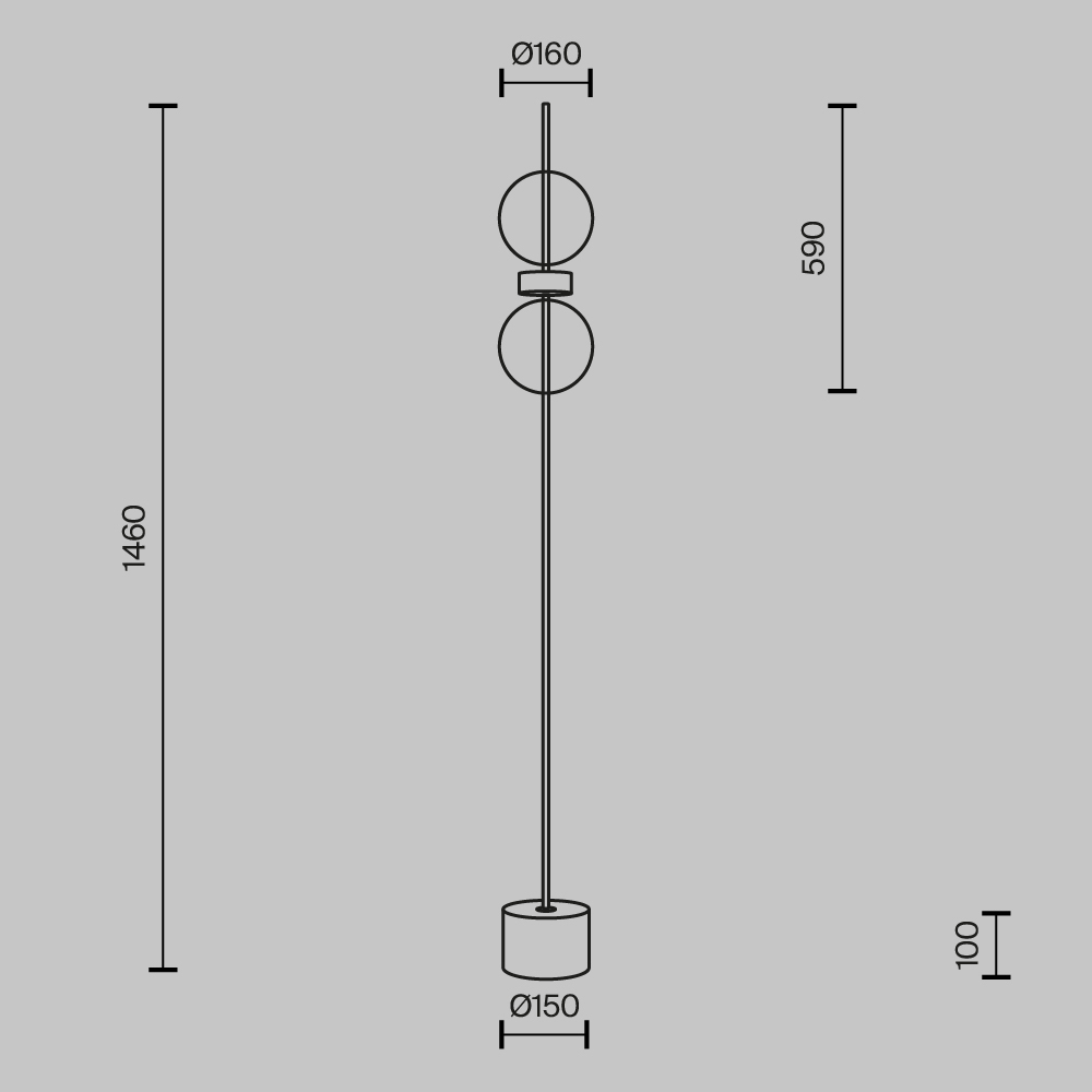 Напольный торшер светодионый Double Moon 3000К 15Вт в Челябинске