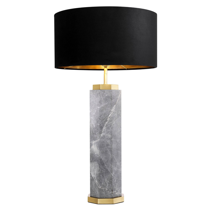 Настольная лампа Eichholtz Table Lamp Newman Grey Латунь Античная полированная Серый Черный Настольная лампа Eichholtz Table Lamp Newman Grey Латунь Античная полированная Серый Черный в Челябинске | Loft Concept