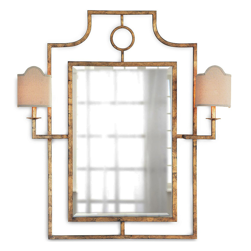Зеркало с бра Mirror with Sconces Dairile Gold Золотой Зеркало с бра Mirror with Sconces Dairile Gold Золотой в Челябинске | Loft Concept