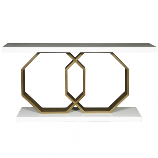 Консоль Rings Латунь Белый Консоль Rings Латунь Белый в Челябинске | Loft Concept