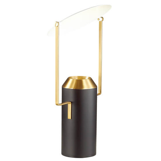Настольная лампа Black Cylinder Table Lamp Белый Черный Золотой в Челябинске | Loft Concept 