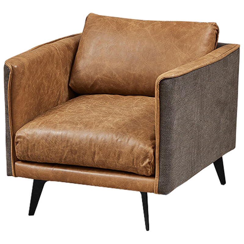Кресло Caramel Leather & Textiles Armchair Карамель Серый в Челябинске | Loft Concept 