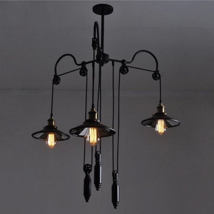 Люстра Loft Cone Pendant Reflector Balance 3 Черный Люстра Loft Cone Pendant Reflector Balance 3 Черный в Челябинске | Loft Concept