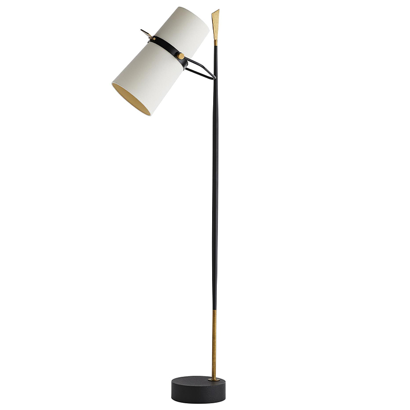 Торшер Arteriors YASMIN FLOOR LAMP Латунь Белый Черный в Челябинске | Loft Concept 