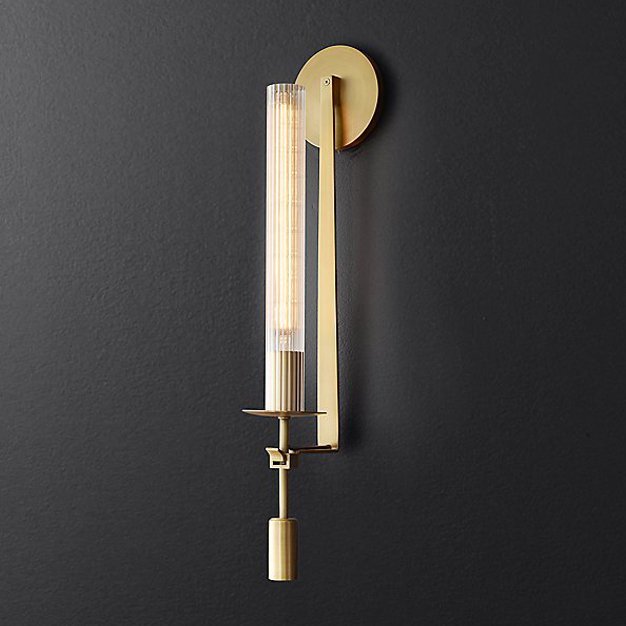 Бра RH FONTANELLE SINGLE WALL LAMP Латунь Прозрачное Стекло Бра RH FONTANELLE SINGLE WALL LAMP Латунь Прозрачное Стекло в Челябинске | Loft Concept