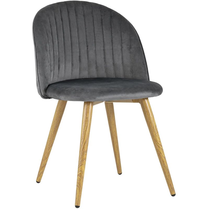 Стул Miruna Chair Серый Велюр Серый Древесина в Челябинске | Loft Concept 