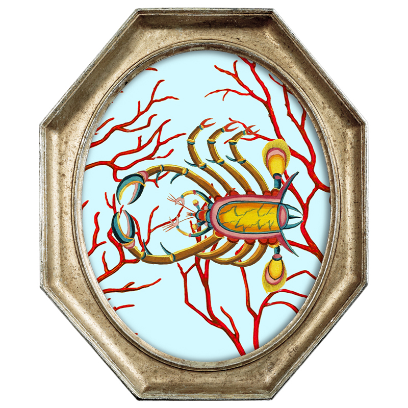 Картина Crab in Coral 3 Мульти Золотой Картина Crab in Coral 3 Мульти Золотой в Челябинске | Loft Concept