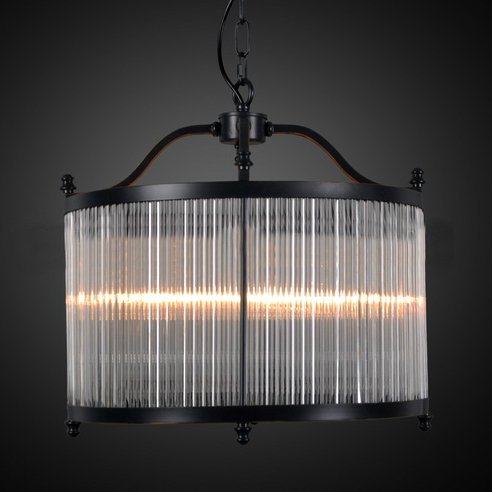 Люстра Glass Fringe Chandelier Round Черный Люстра Glass Fringe Chandelier Round Черный в Челябинске | Loft Concept