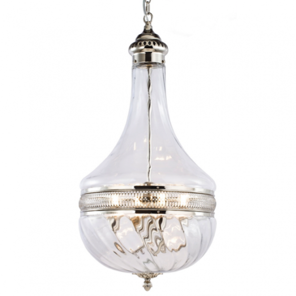 Люстра Capitol Hill Glass Pendant 30 Nickel Хром Люстра Capitol Hill Glass Pendant 30 Nickel Хром в Челябинске | Loft Concept