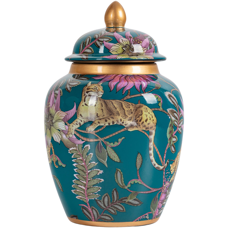 Ваза с крышкой Leopard Flowers Vase Emerald Изумрудный Мульти Ваза с крышкой Leopard Flowers Vase Emerald Изумрудный Мульти в Челябинске | Loft Concept