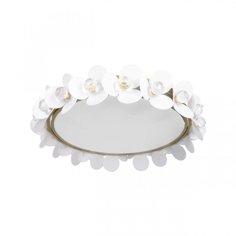 Потолочный светильник Белые Цветы White Flowers Ceiling lamp D 48 Белый Золотой в Челябинске | Loft Concept 