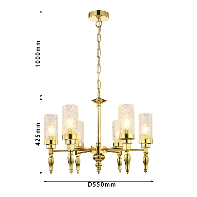 Люстра золотого цвета Balusters D55 см Люстра золотого цвета Balusters D55 см в Челябинске
