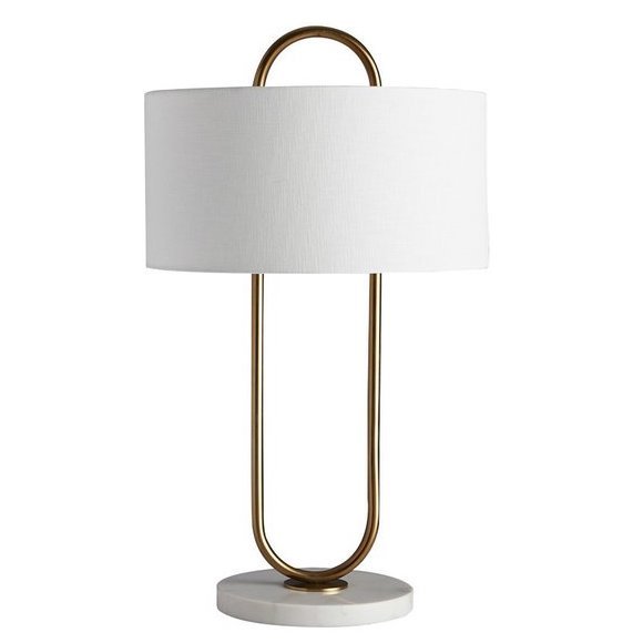 Настольная лампа Marston Table Lamp Глянцевое золото Белый Настольная лампа Marston Table Lamp Глянцевое золото Белый в Челябинске | Loft Concept