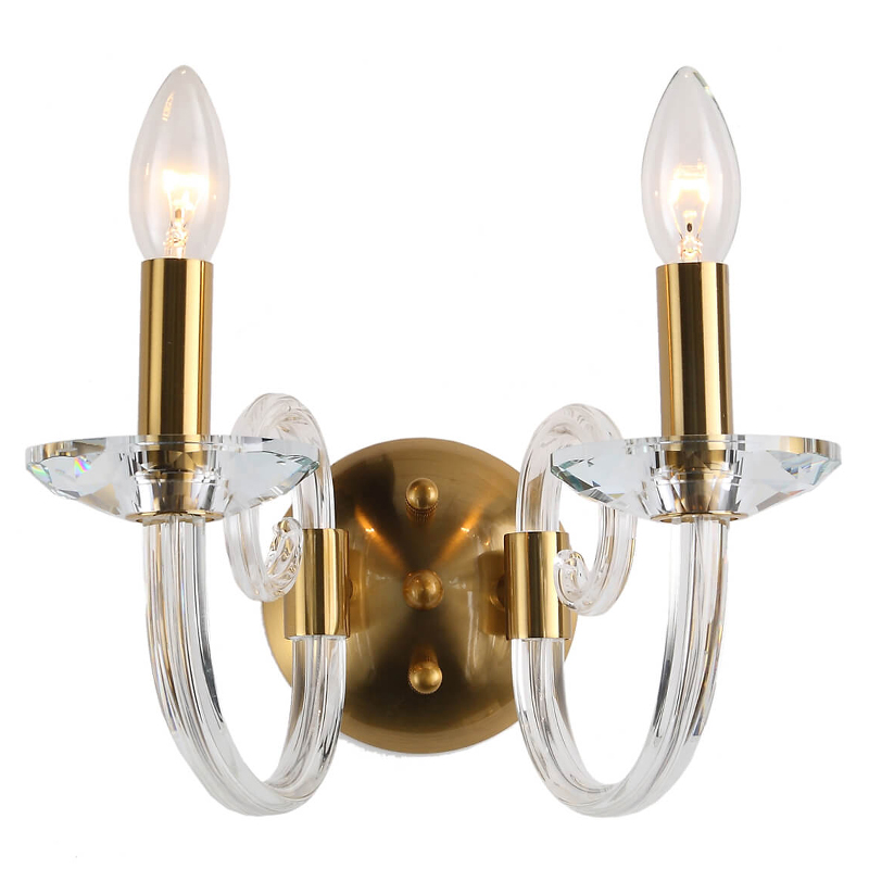 Бра Twisted Glass Candles Wall Lamp Золотой Прозрачное Стекло Бра Twisted Glass Candles Wall Lamp Золотой Прозрачное Стекло в Челябинске | Loft Concept