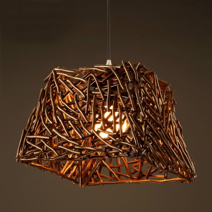Подвесной светильник Old Wicker Pendant Cub Коричневый Подвесной светильник Old Wicker Pendant Cub Коричневый в Челябинске | Loft Concept