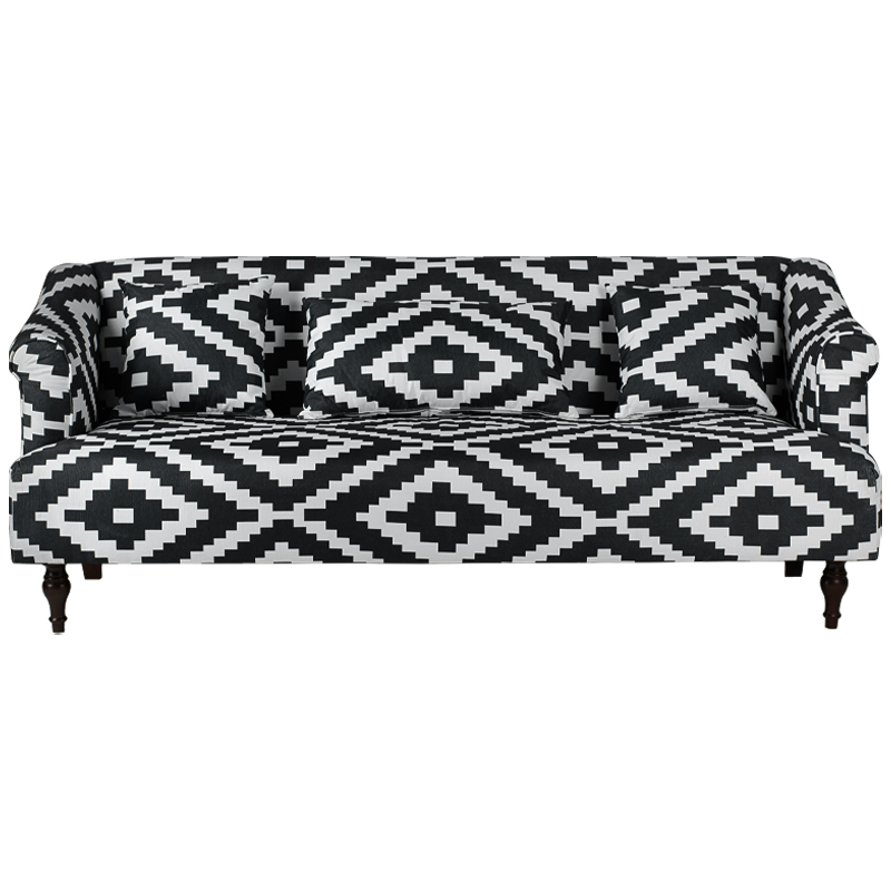 Диван KELIM Ornament black and white sofa Черно-белый Диван KELIM Ornament black and white sofa Черно-белый в Челябинске | Loft Concept