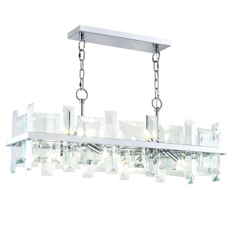 Люстра Harlow Crystal Square Chandelier chrome 8 Хром Люстра Harlow Crystal Square Chandelier chrome 8 Хром в Челябинске | Loft Concept