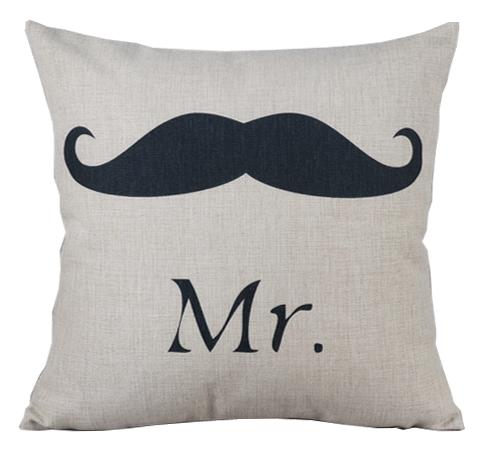 Подушка Mr. mustache Черно-белый Подушка Mr. mustache Черно-белый в Челябинске | Loft Concept