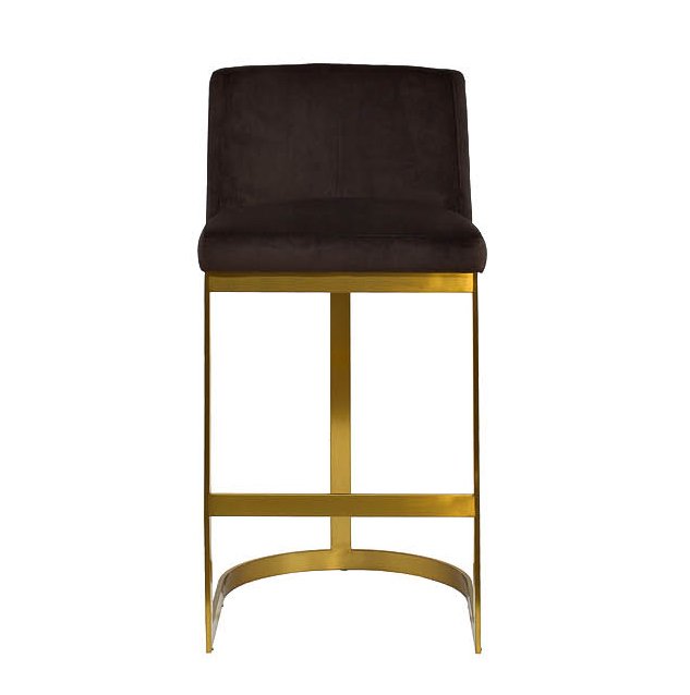 Барный стул Neoclassicism Bar Chair Золотой Коричневый Барный стул Neoclassicism Bar Chair Золотой Коричневый в Челябинске | Loft Concept