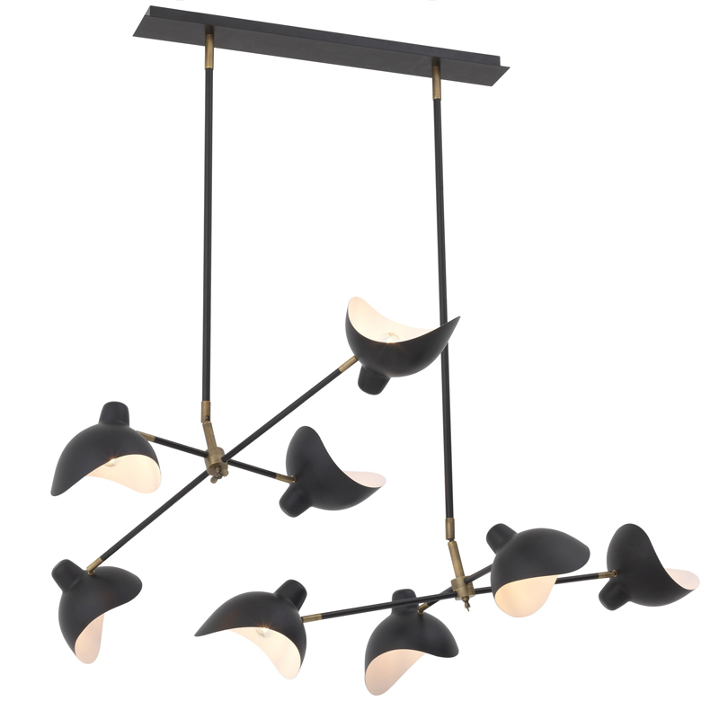 Люстра Eichholtz Chandelier Ophelia Черный Латунь Античная полированная Люстра Eichholtz Chandelier Ophelia Черный Латунь Античная полированная в Челябинске | Loft Concept