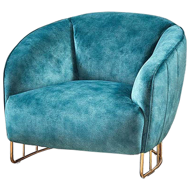 Кресло Luciano Chair Голубой Глянцевое золото Кресло Luciano Chair Голубой Глянцевое золото в Челябинске | Loft Concept