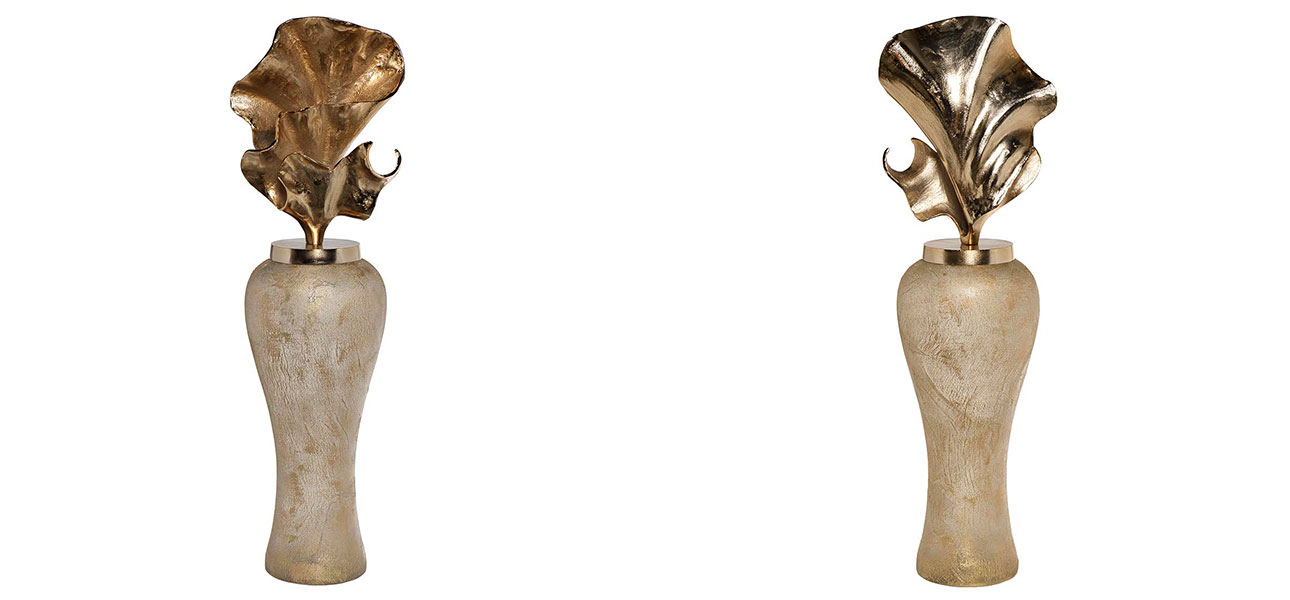 Ваза дизайнерская с золотой крышкой Emma - фото