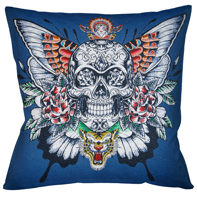 Декоративная подушка Ghost Rider Blue Мульти Декоративная подушка Ghost Rider Blue Мульти в Челябинске | Loft Concept