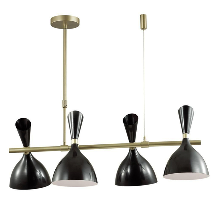 Люстра Duke Chandelier line 4 black Черный матовое золото Люстра Duke Chandelier line 4 black Черный матовое золото в Челябинске | Loft Concept