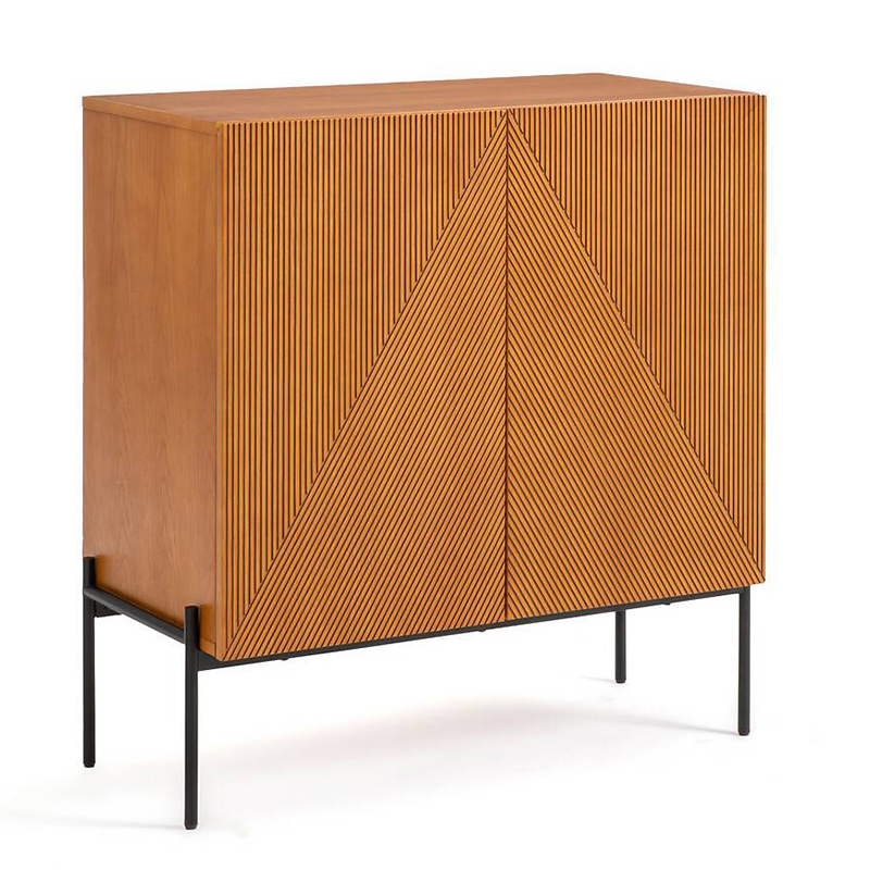 Комод-бар с геометрическим рисунком на дверцах Anders Chest of drawers Темный дуб в Челябинске | Loft Concept 