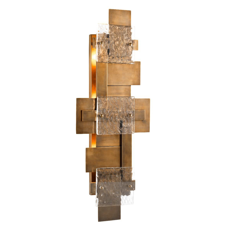 Бра Eichholtz Wall Lamp Langham Прозрачный Винтажная латунь Бра Eichholtz Wall Lamp Langham Прозрачный Винтажная латунь в Челябинске | Loft Concept