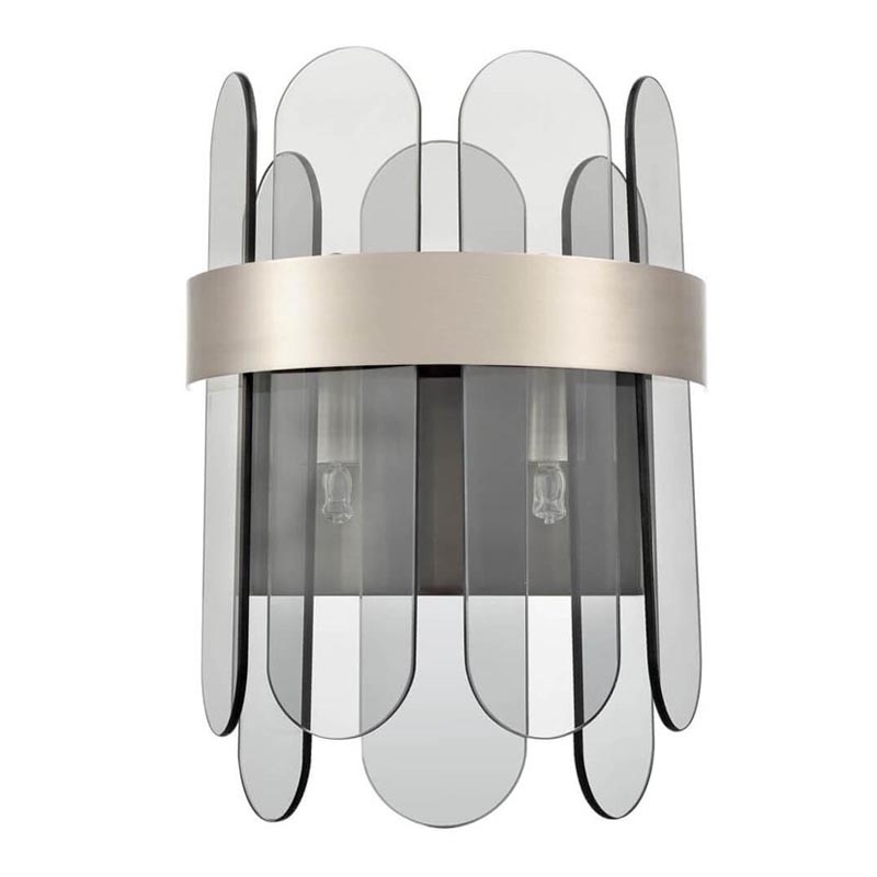 Бра Decorative Oval Smoky Plates Sconce Дымчатый (Smoke) Никель Сатин Бра Decorative Oval Smoky Plates Sconce Дымчатый (Smoke) Никель Сатин в Челябинске | Loft Concept