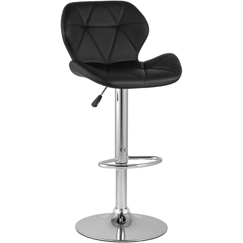 Барный Стул Jeroen Chair Черная Экокожа Черный Серебряный Барный Стул Jeroen Chair Черная Экокожа Черный Серебряный в Челябинске | Loft Concept