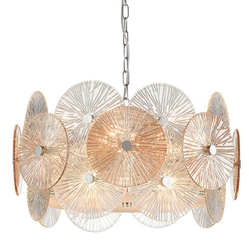 Люстра Decorative Glass discs Chandelier chrome Хром Прозрачный Люстра Decorative Glass discs Chandelier chrome Хром Прозрачный в Челябинске | Loft Concept