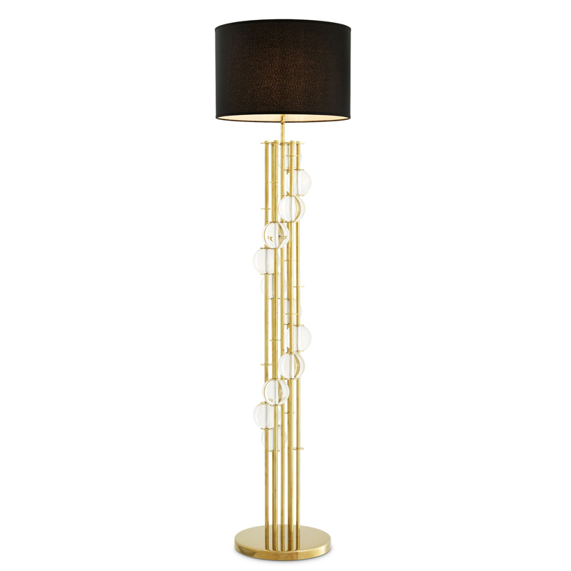 Торшер Eichholtz Floor Lamp Lorenzo Gold & black Глянцевое золото Черный Прозрачный Торшер Eichholtz Floor Lamp Lorenzo Gold & black Глянцевое золото Черный Прозрачный в Челябинске | Loft Concept