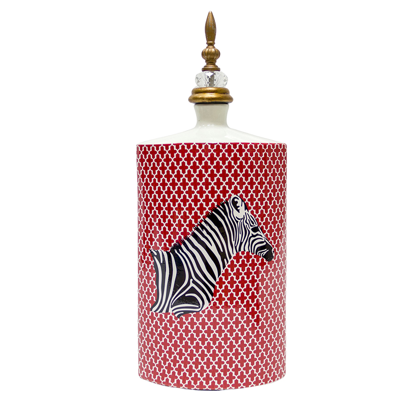 Ваза Arabesque Vase Zebra Красный Черный Белый Золотой в Челябинске | Loft Concept 