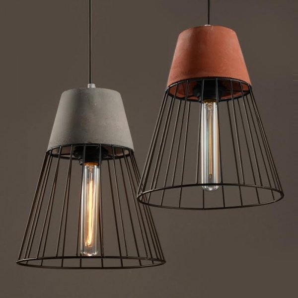 Подвесной светильник Cement Droplight Pendant Light cone Серый Красный Черный Подвесной светильник Cement Droplight Pendant Light cone Серый Красный Черный в Челябинске | Loft Concept