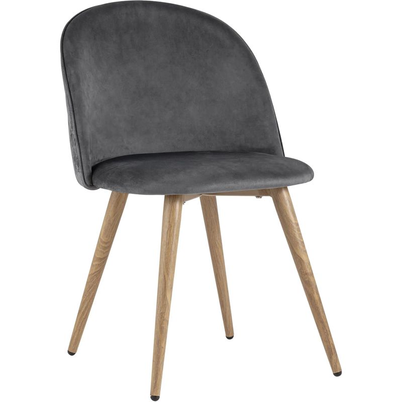 Стул Miruna Chair Спинка Ромбы Серый Велюр Серый Древесина в Челябинске | Loft Concept 