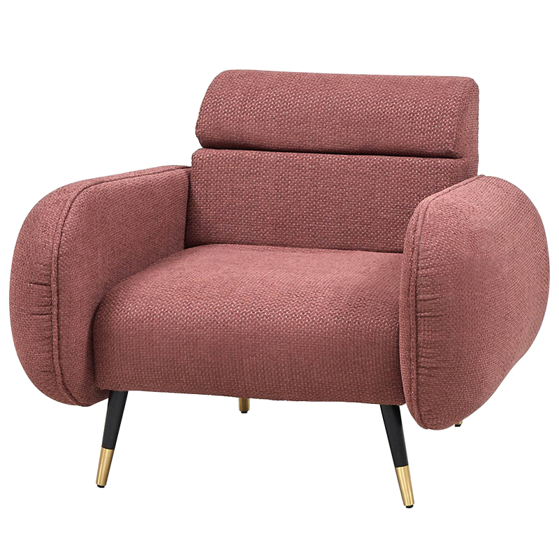 Кресло Hebert Armchair Красный Черный Латунь Кресло Hebert Armchair Красный Черный Латунь в Челябинске | Loft Concept