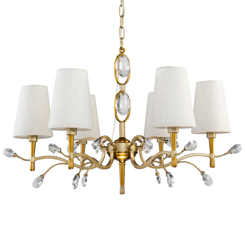 Люстра Desiree Chandelier 77 Латунь матовое золото Белый Прозрачный Люстра Desiree Chandelier 77 Латунь матовое золото Белый Прозрачный в Челябинске | Loft Concept