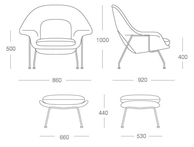 Кресло Womb Chair and Ottoman Кресло Womb Chair and Ottoman в Челябинске